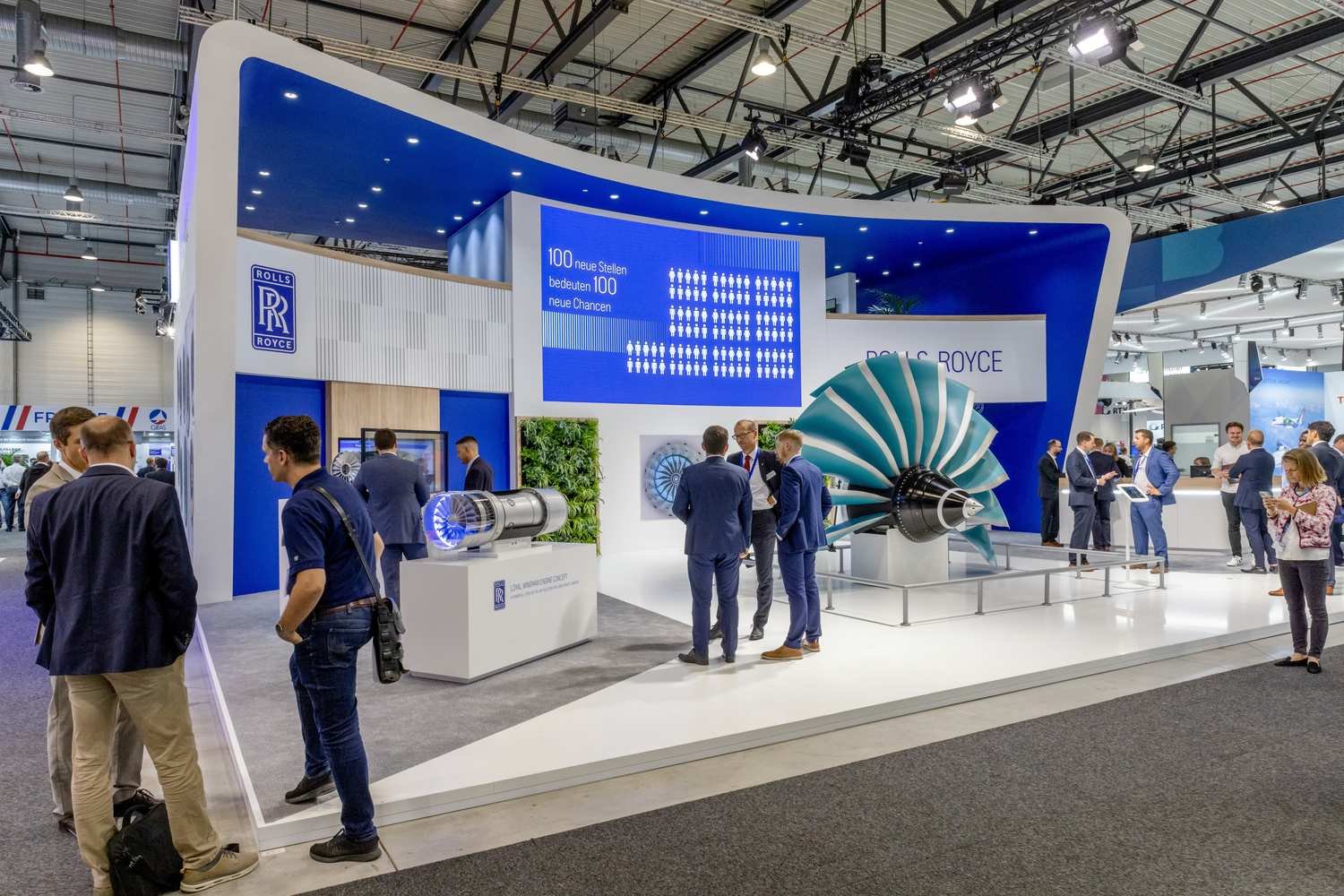 Rolls-Royce exhibition stand with engine