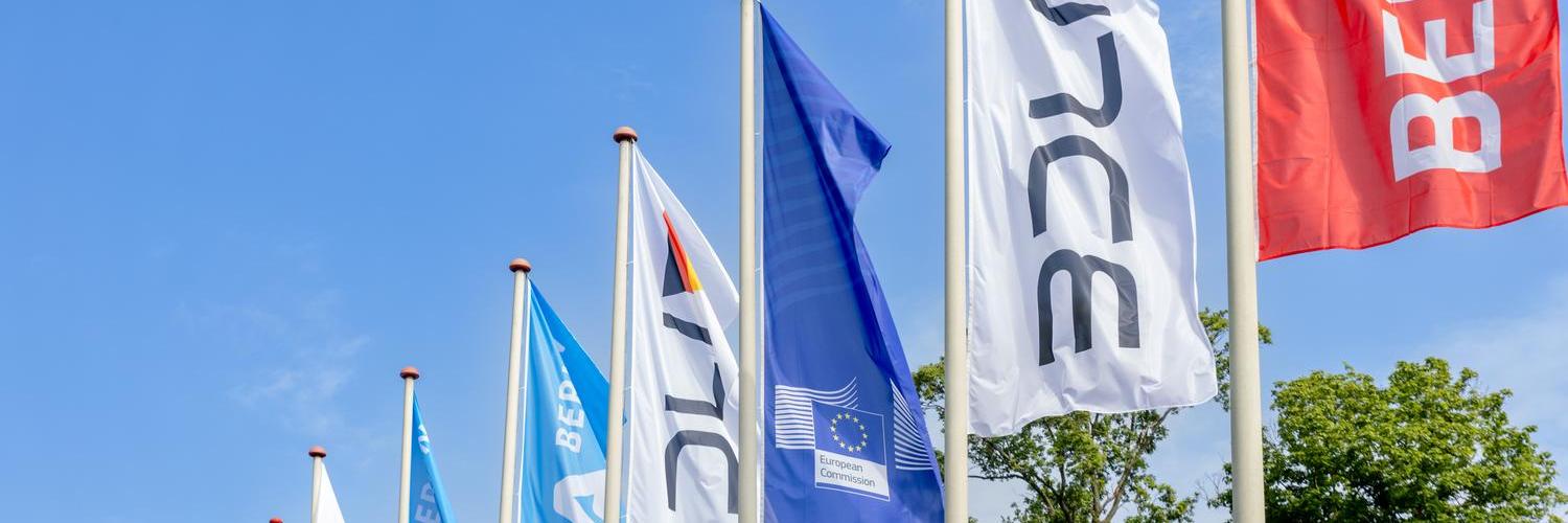 International flags on the exhibition grounds